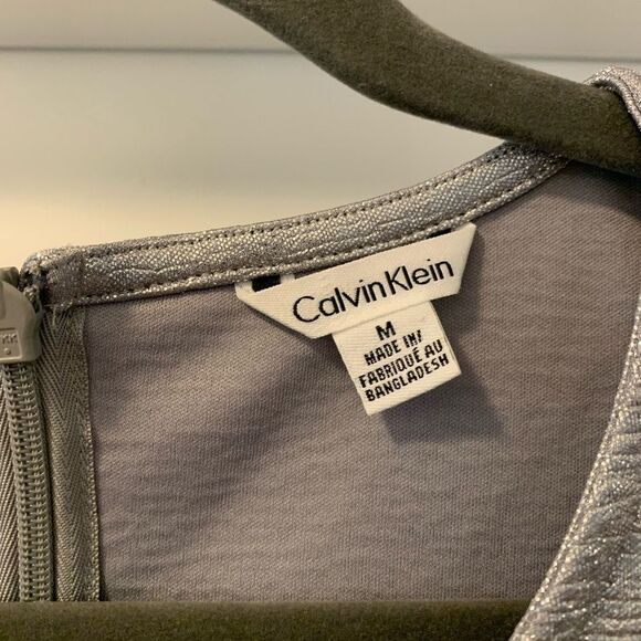 Calvin Klein Metallic Silver Tank Style Top Size Medium - Picture 2 of 4